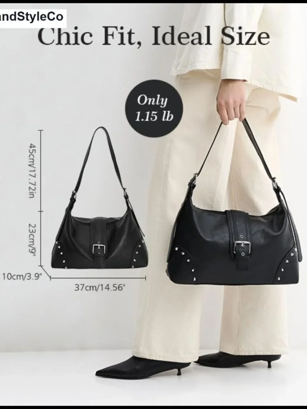Faux leather hobo shoulder bag women crossbody slouchy handbag
